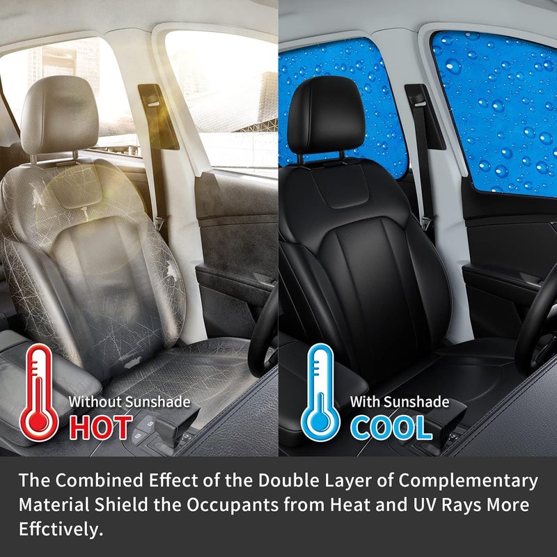 Aokway Side Window Sunshade Sun Shade for Car Window Double Thickness Auto Windshield Sunshades Curtain Universal Fit for Driver for Baby UV Protection (Front Side 2pcs) - Image 5